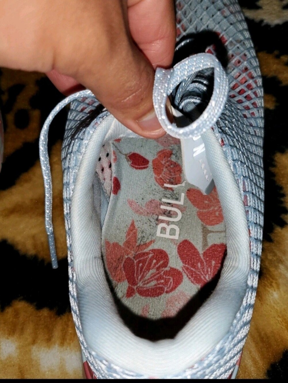 No Bull Floral blue Mesh Trainers Men’s 10.5‎ Women’s 12 Teal / pink - Picture 5 of 7